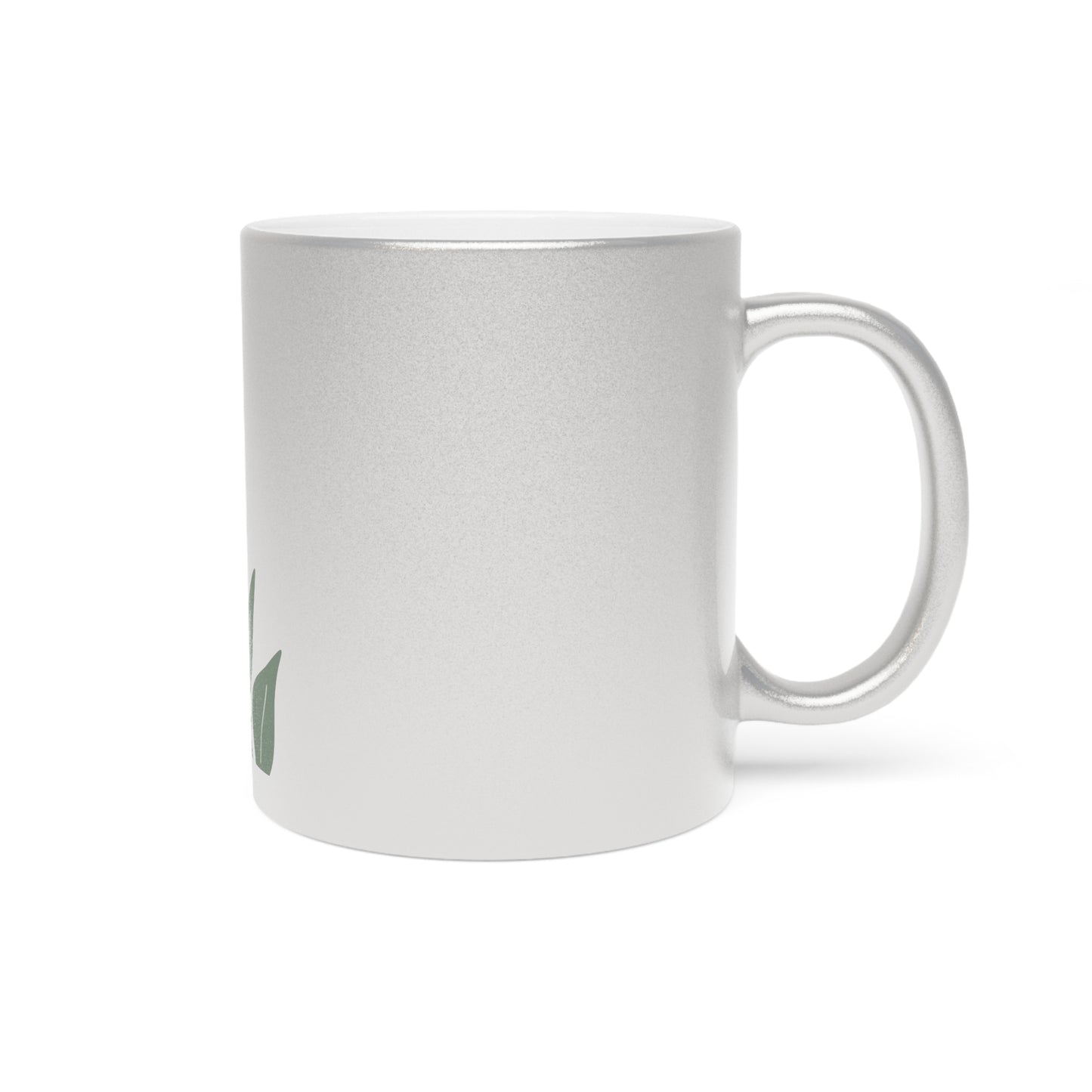 Nature-Inspired Metallic Mug - Elegant Silver/Gold Design